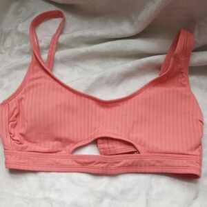 Time and Tru Peach Ribbed Sports Bra